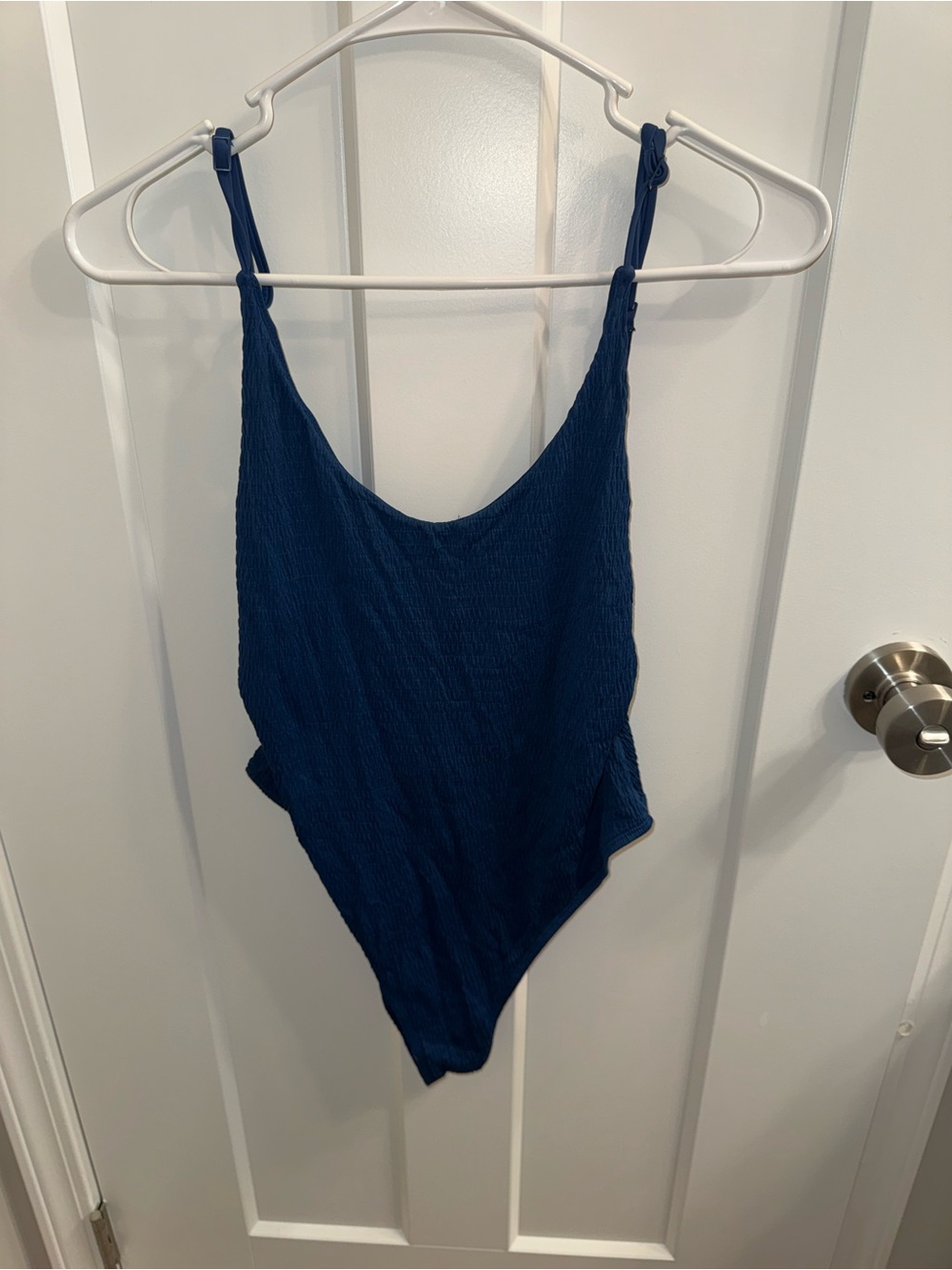 aerie Navy Textured One-Piece Swimsuit